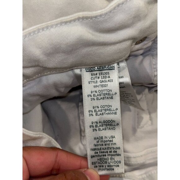 Good American Womens White Good Legs High Rise Skinny Jeans Size 12/31 - Picture 9 of 10